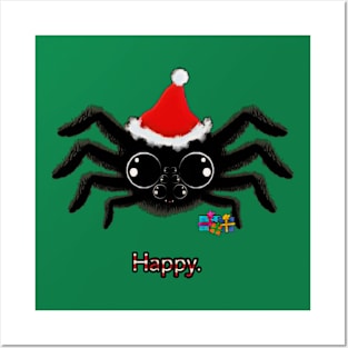 🕷️ Spider in a Santa Hat Posters and Art